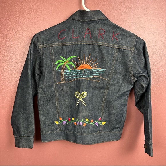 Levi’s orange tab 1970’s kid’s denim snap button embroidered “Clark” jacket - Picture 1 of 9